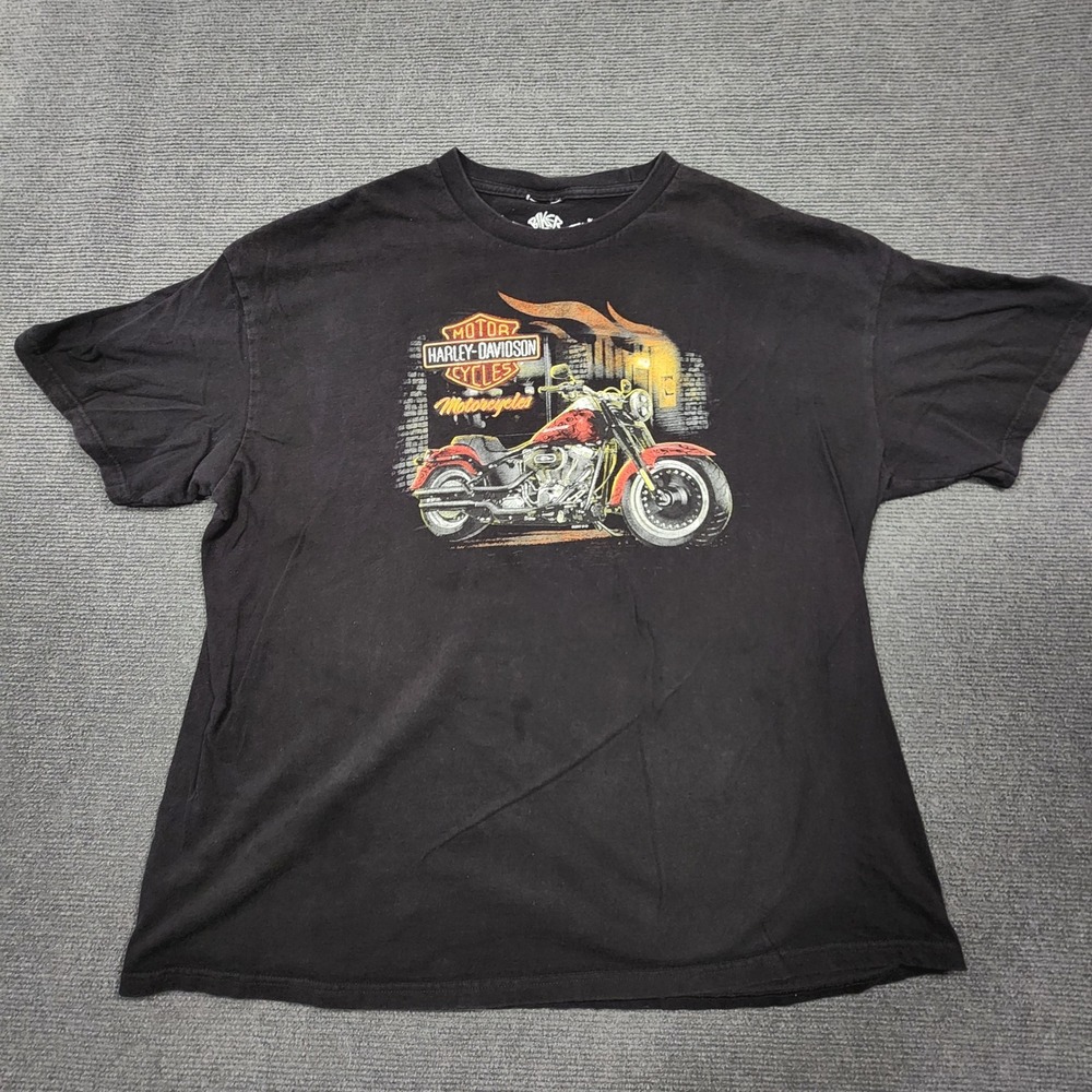 Harley-Davidson T-Shirt Mens XL Black Graphic Benson Motorcycles Muncie IN Biker